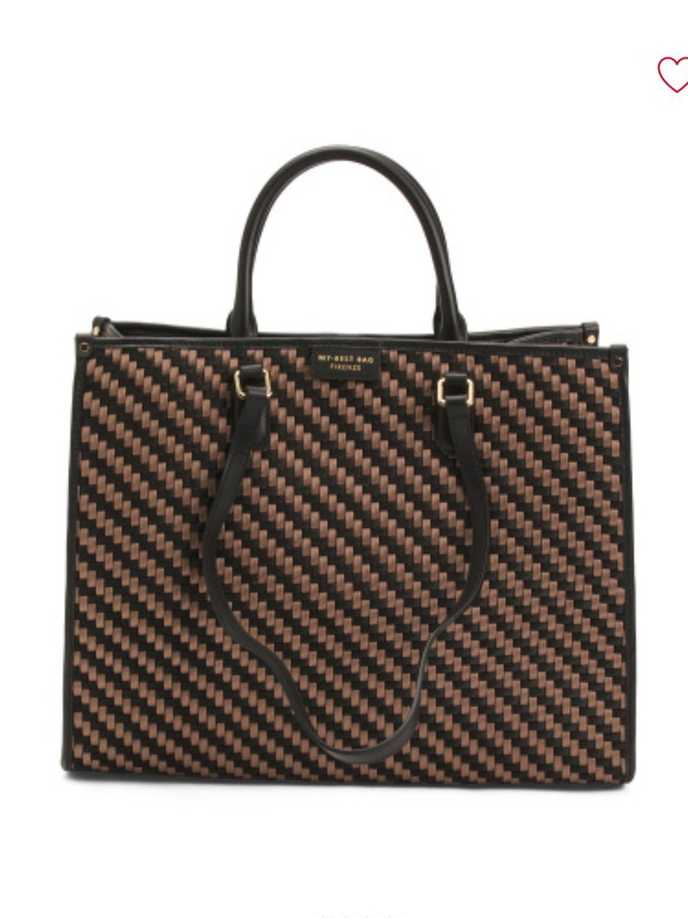My Best Bag Made In Italy Micro Woven Square Tote With Leather Trim - Picture 1 of 1